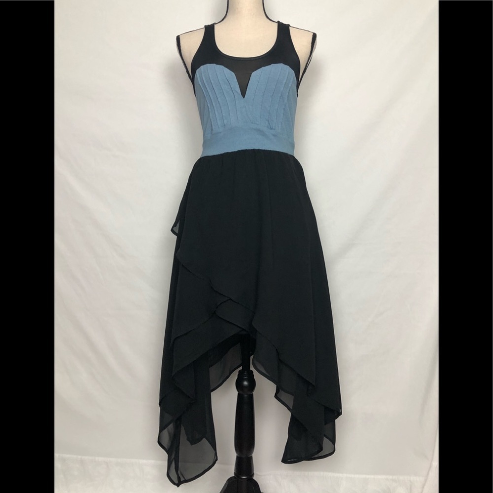 Material Girl Asymmetrical Tiered Dress L